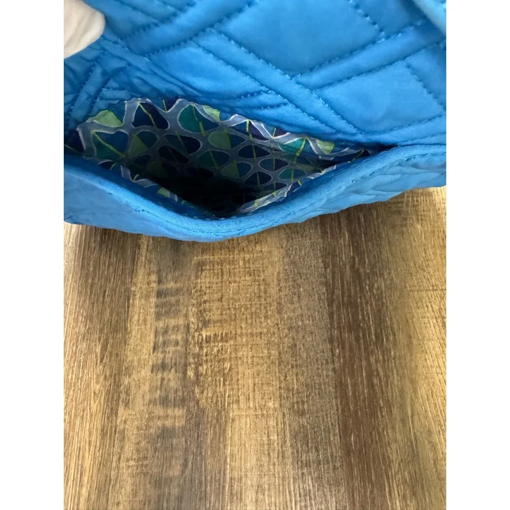 Vera Bradley Triple Zip Hipster Crossbody Bag Coastal Blue Quilted Microfiber